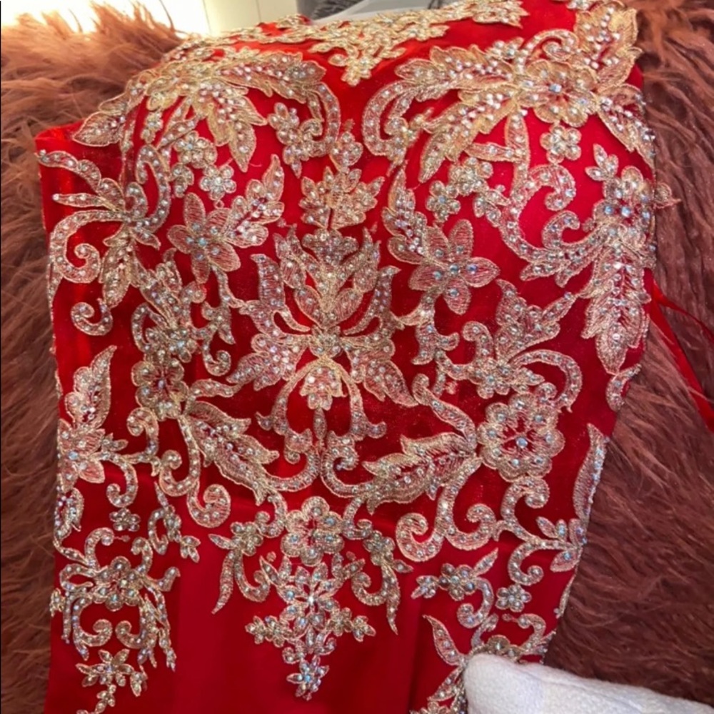 Red Sequenced Dress - Picture 4 of 4